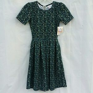 LuLaRoe Amelia Black Floral Dress Pockets XXS NWT